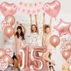 Rose Gold 15th Birthday Party Decoration Set view 3