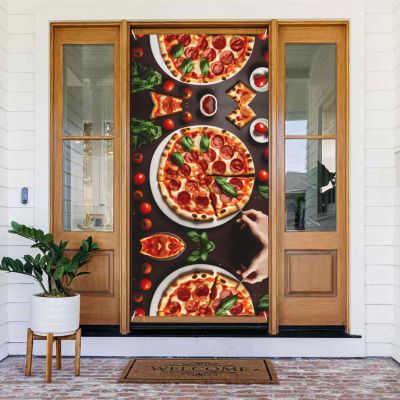 Pizza Food Door Cover Banner, 80 x 183 cm