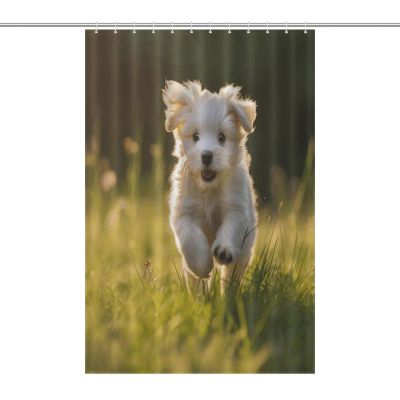 FZQVSWTX Waterproof Puppy Shower Curtain, Polyester, 183 x 183 cm