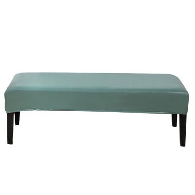 JYOGCEPF Stretch Bench Cover, Removable PU Leather Bench Slipcover, Soft, Highly Elastic, Washable, Waterproof, Green