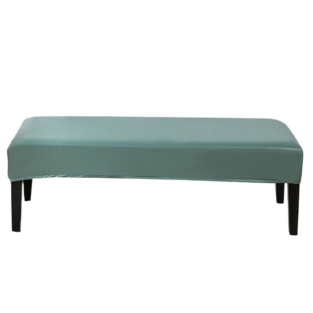 JYOGCEPF Stretch Bench Cover, Removable PU Leather Bench Slipcover, Soft, Highly Elastic, Washable, Waterproof, Green