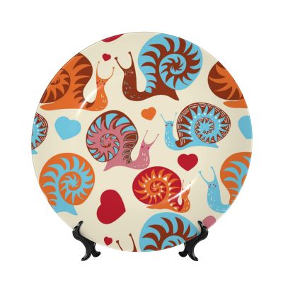 Cute Snail Bone China Decorative Plate, Vintage Design