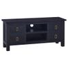 TV Stand and Entertainment Center, Light Black/Coffee, 100 x 30 x 45 cm, Solid Mahogany Wood view 1
