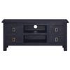 TV Stand and Entertainment Center, Light Black/Coffee, 100 x 30 x 45 cm, Solid Mahogany Wood view 2