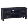 TV Stand and Entertainment Center, Light Black/Coffee, 100 x 30 x 45 cm, Solid Mahogany Wood view 4