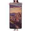 JKSEEPYN Las Vegas Sunset Printed Bath Towel, 68 x 140 cm, Coral Fleece view 1