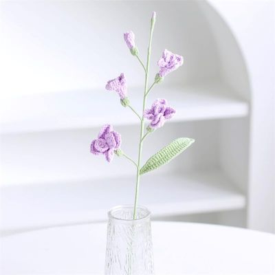 Dollin&Dockin 2-Piece Hand-Knitted Crochet Freesia Flowers, Lilac