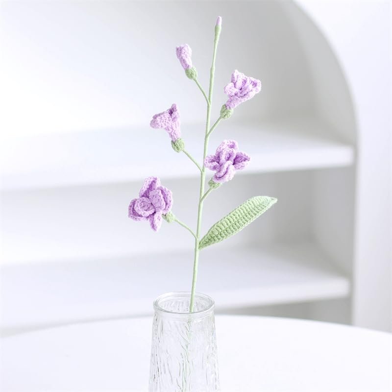 Dollin&Dockin 2-Piece Hand-Knitted Crochet Freesia Flowers, Lilac