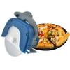 Sharp Stainless Steel Pizza Cutter with Wooden Handle, Blue view 1