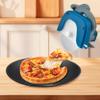 Sharp Stainless Steel Pizza Cutter with Wooden Handle, Blue view 2