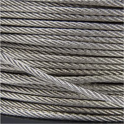 AVLLSO 1/8-Inch Stainless Steel Wire Rope, 7x7 Construction, 1,400-lb Working Load Limit, 30 m/98.4 ft