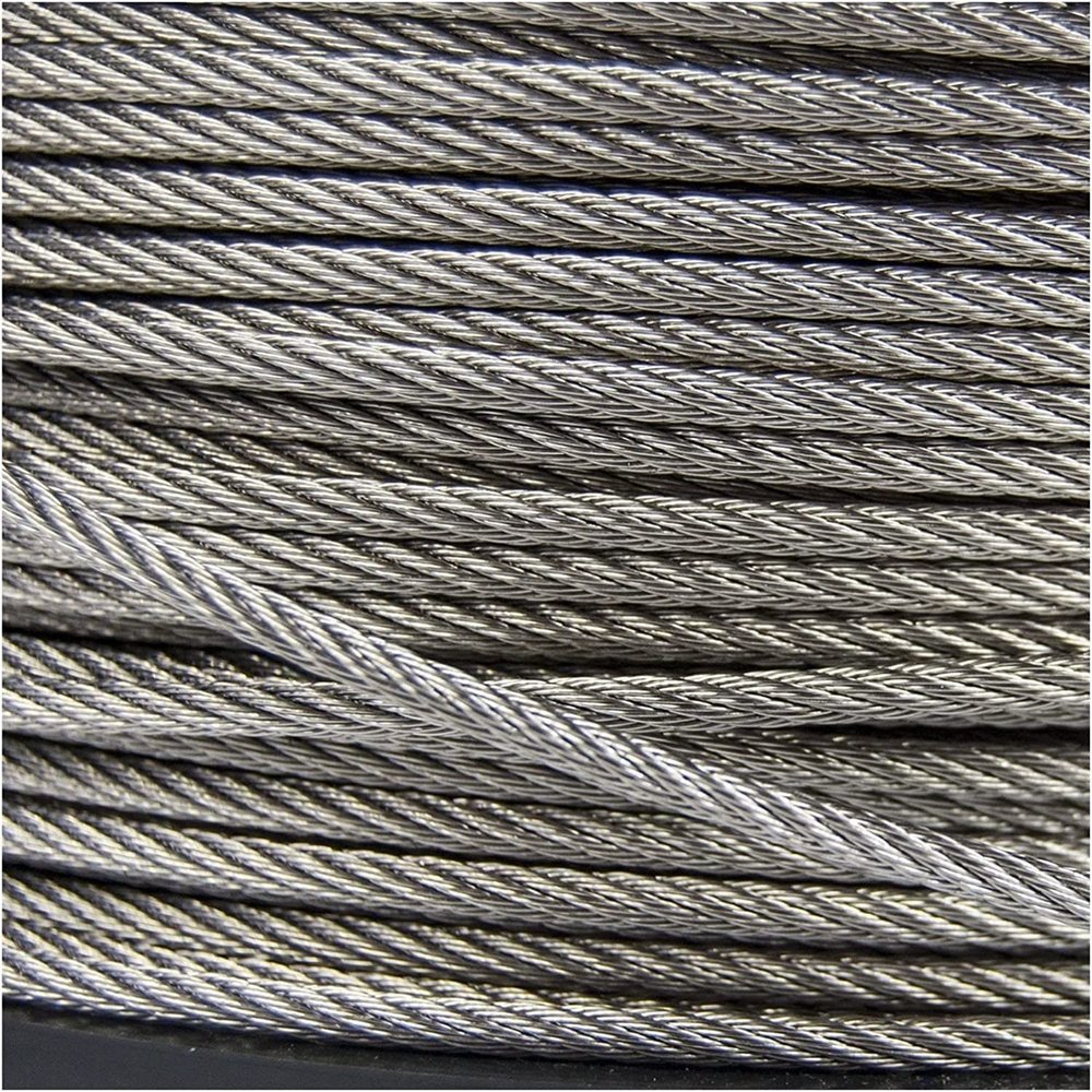 AVLLSO 1/8-Inch Stainless Steel Wire Rope, 7x7 Construction, 1,400-lb Working Load Limit, 30 m/98.4 ft