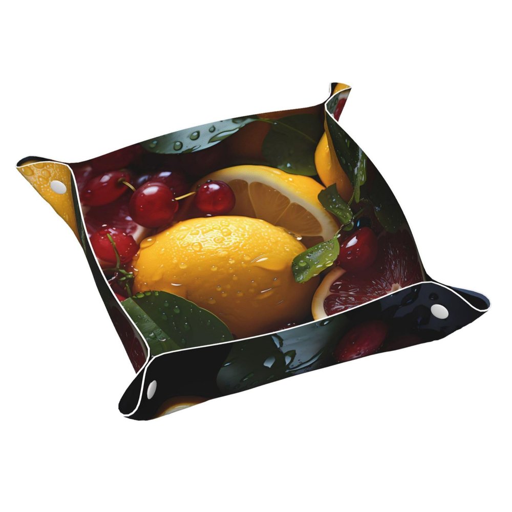 Decorative Leather Valet Tray for Keys, Coins, Watches and Earrings
