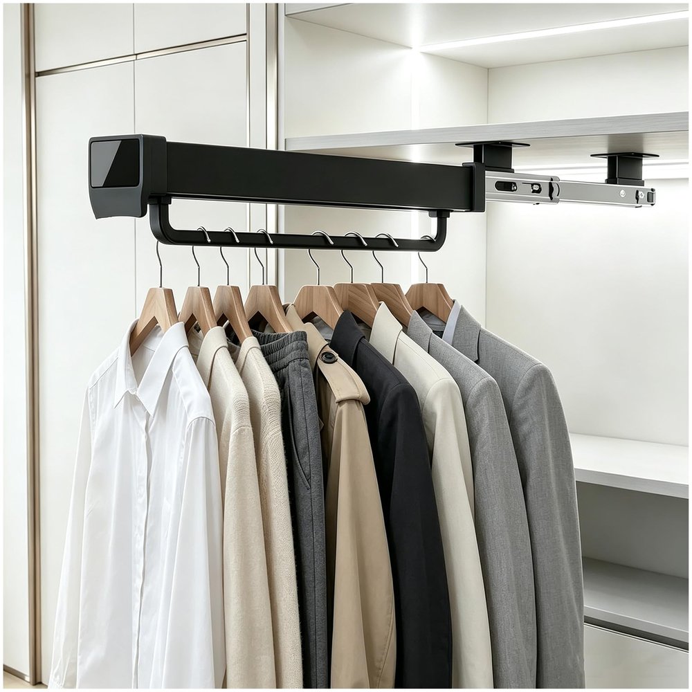 GIFALPXO Space-Saving Pull-Out Closet Clothes Rack, Trouser Rack, 625 mm