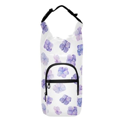 linqin Water Bottle Holder with Blue Hydrangea Floral Pattern