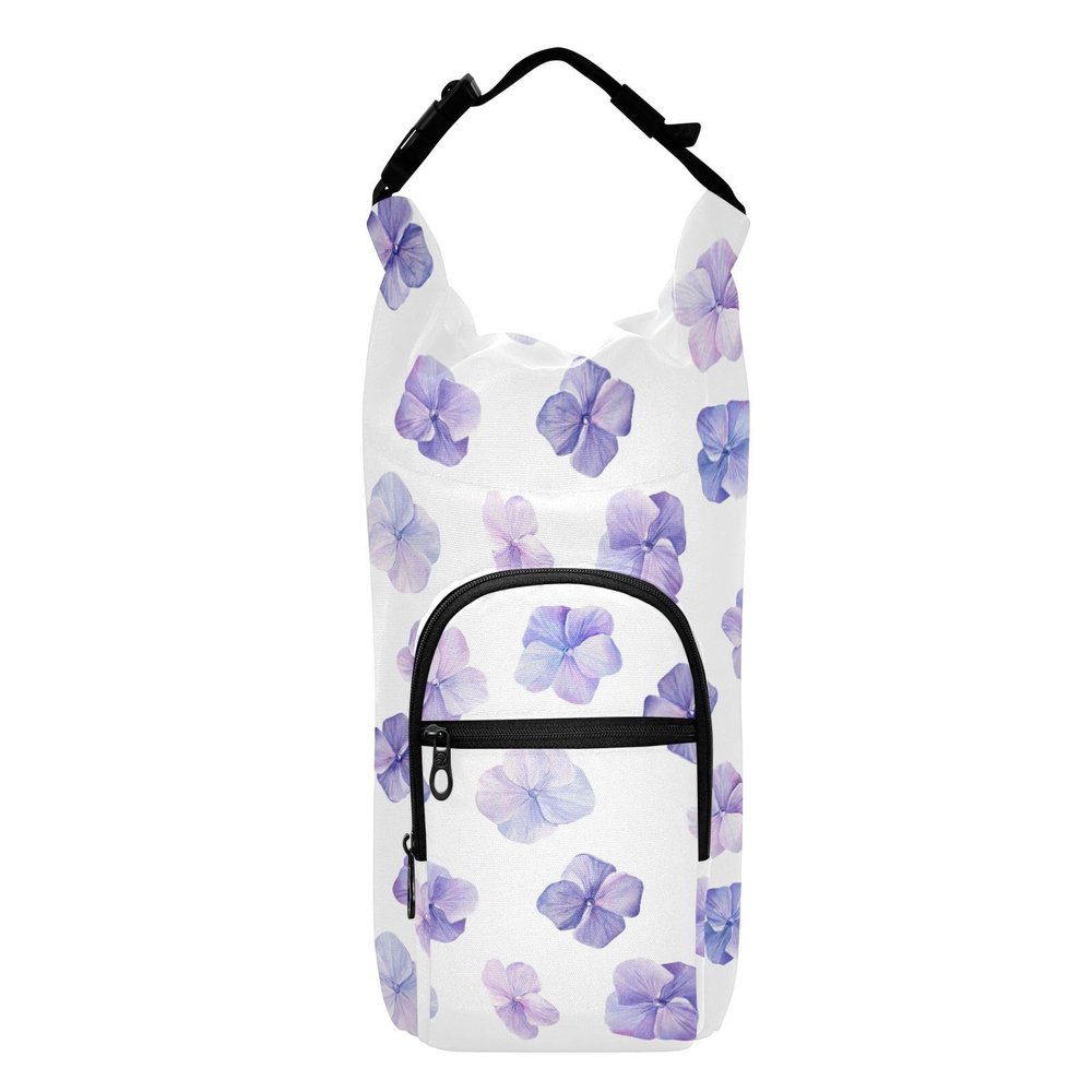 linqin Water Bottle Holder with Blue Hydrangea Floral Pattern