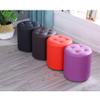Solid Wood Bench Ottoman, Black Leather Stool for Living Room and Shoe Changing, Medium view 3