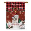 GABSHAIM Christmas House Flag, West Highland White Terrier, “I Believe In Santa Paws,” Watercolor Dog Print, Buffalo Plaid, Home Decor Banner, 28 x 40 in view 1