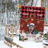 GABSHAIM Christmas House Flag, West Highland White Terrier, “I Believe In Santa Paws,” Watercolor Dog Print, Buffalo Plaid, Home Decor Banner, 28 x 40 in view 2