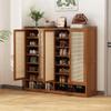 Rattan Shoe Cabinet for Entryway, Dustproof Shoe Storage with 2/3/4 Doors view 1
