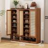 Rattan Shoe Cabinet for Entryway, Dustproof Shoe Storage with 2/3/4 Doors view 2