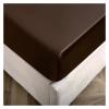 YGLEEULI Satin Fitted Sheet, Queen, Deep Pocket, Brown, 198 x 203 x 30 cm view 1
