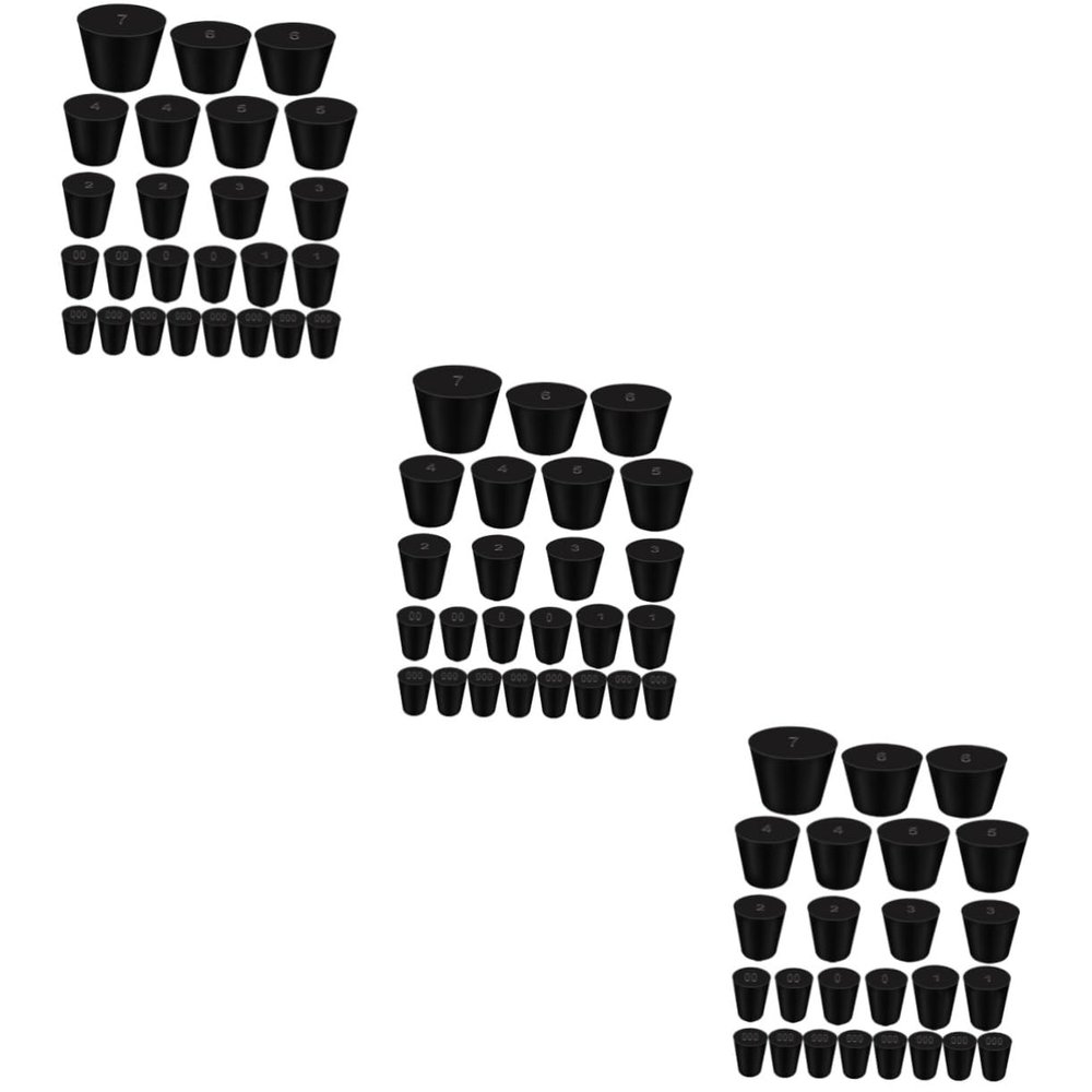 BUGUUYO 75-Piece Solid Rubber Bottle Stopper Set, Assorted Sizes for Sealing Laboratory Containers, Bottles, and Jars