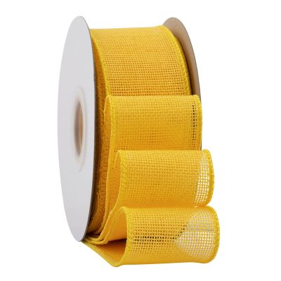yuwqqoajv Thin Burlap Ribbon for Crafts, Yellow