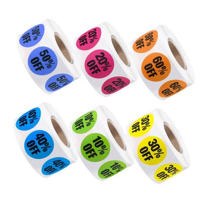 OKUMEYR Self-Adhesive Price Label Stickers, 6 Rolls, 3,000 Pieces, 25 mm Round Paper Labels for Garage and Yard Sales, Assorted Colors