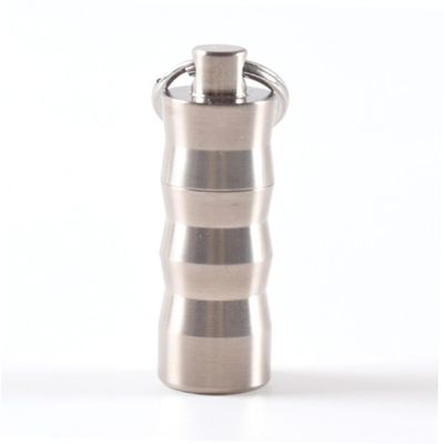 OHPHCALL Titanium Pill Case with Key Ring, 1 Compartment