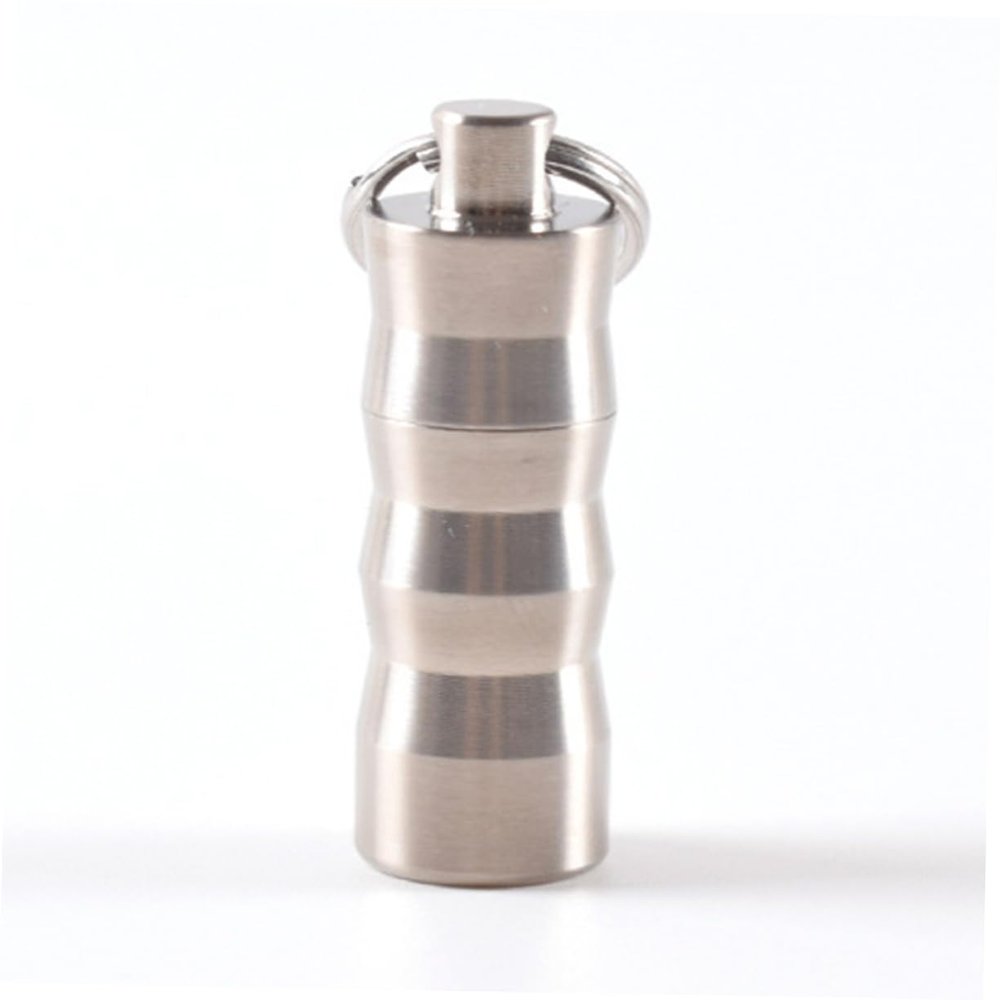 OHPHCALL Titanium Pill Case with Key Ring, 1 Compartment