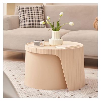 Modern Round Folding Nesting Coffee Table Set, Extendable to 41.3 in