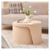 Modern Round Folding Nesting Coffee Table Set, Extendable to 41.3 in view 1