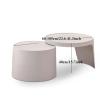 Modern Round Folding Nesting Coffee Table Set, Extendable to 41.3 in view 2