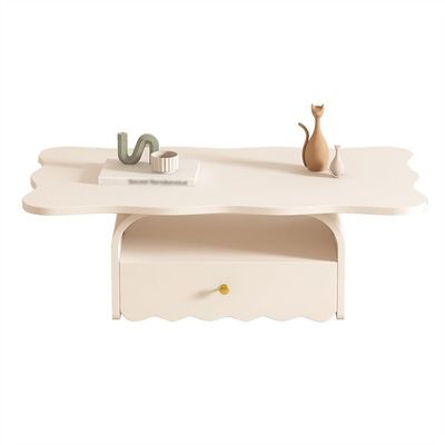 Xumh2024-3 Modern White Coffee Table for Small Living Rooms