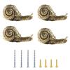 Sqsyqz 4-Pack Snail-Shaped Brass Knobs, Single-Hole Drawer Pulls, Bronze view 1