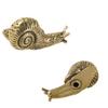 Sqsyqz 4-Pack Snail-Shaped Brass Knobs, Single-Hole Drawer Pulls, Bronze view 2