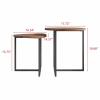 Round Coffee Table Set of 2, Stackable Side Tables, Brown view 2
