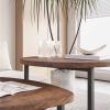 Round Coffee Table Set of 2, Stackable Side Tables, Brown view 4