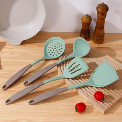 Tousiyra Kitchen Utensil Set, 4-Piece Silicone Cooking Utensils Set, Nonstick Heat-Resistant Cooking Tools for Cooking and Baking, Healthy & Dishwasher-Safe