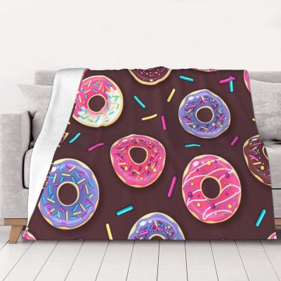 ASKFNASDKMFN Colorful Donuts Flannel Blanket, 50 x 60 in