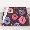 ASKFNASDKMFN Colorful Donuts Flannel Blanket, 50 x 60 in view 1