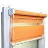 Voppi No-Drill Double Roller Blind, Day & Night, 143 x 150 cm, Orange view 1