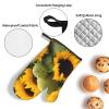 Oven Mitts and Pot Holders, 3-Piece Sunflower Set, Insulated Microwave and Cooking Gloves, Non-Slip Hot Pads for Cooking, Baking, and Grilling view 3
