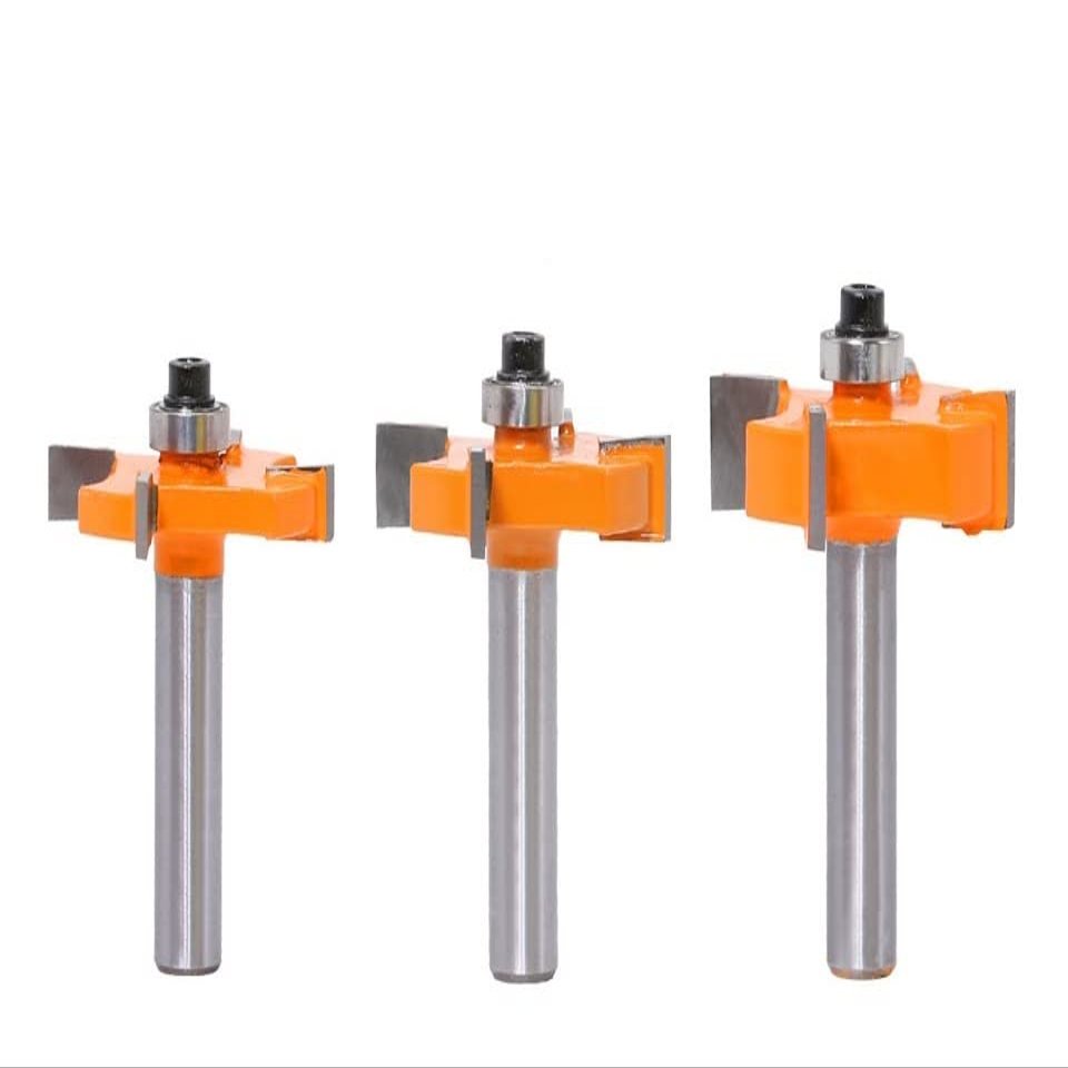 3-Piece 8 mm Shank Rabbeting Router Bit Set