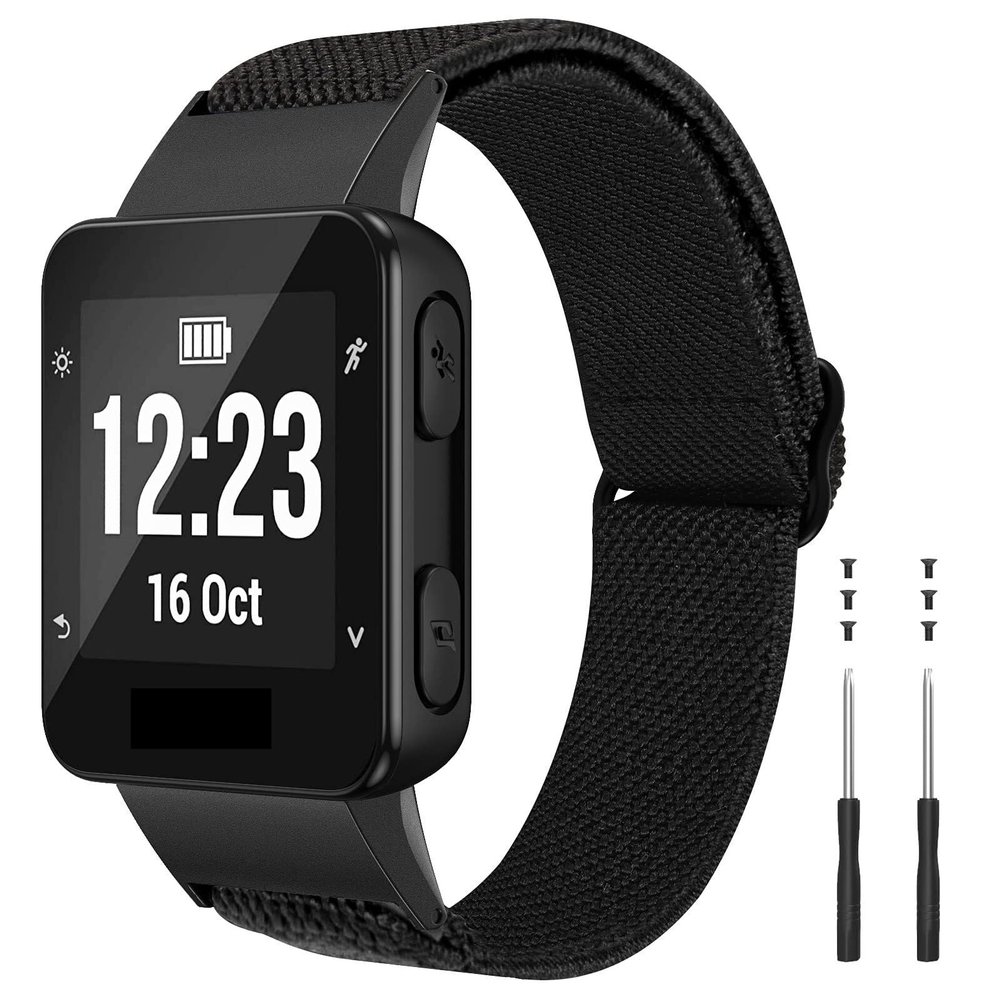 FFHAO Elastic Braided Solo Loop Watch Band for Garmin Forerunner 35, Agate