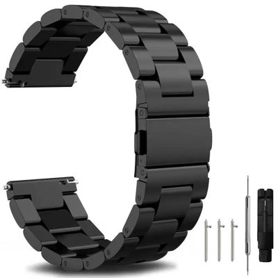 FFHAO Matte Brushed Stainless Steel Watch Band with Quick Release, 18 mm, 20 mm, 22 mm, Smartwatch Replacement Band for Men and Women, 22 mm, Agate
