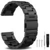 FFHAO Matte Brushed Stainless Steel Watch Band with Quick Release, 18 mm, 20 mm, 22 mm, Smartwatch Replacement Band for Men and Women, 22 mm, Agate view 1