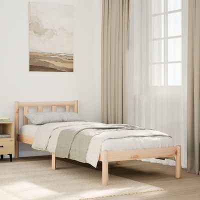 CFODOJ Extra-Long Bed Frame, 100 x 210 cm, Solid Pine, Without Mattress