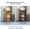 HJHLYJQBF 2–10-Tier Folding Bamboo Shoe Rack, Freestanding, Brown, 2-Tier view 4